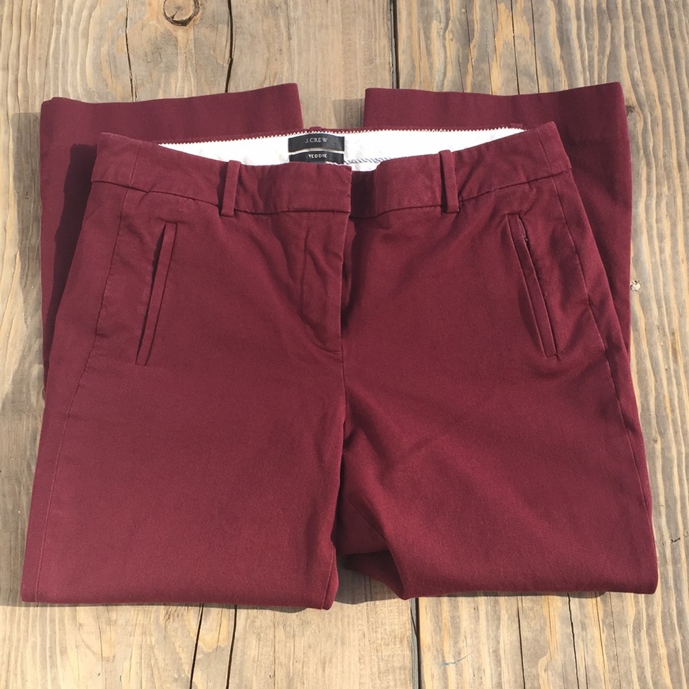 J.Crew “Teddie” Burgundy Capri Pants